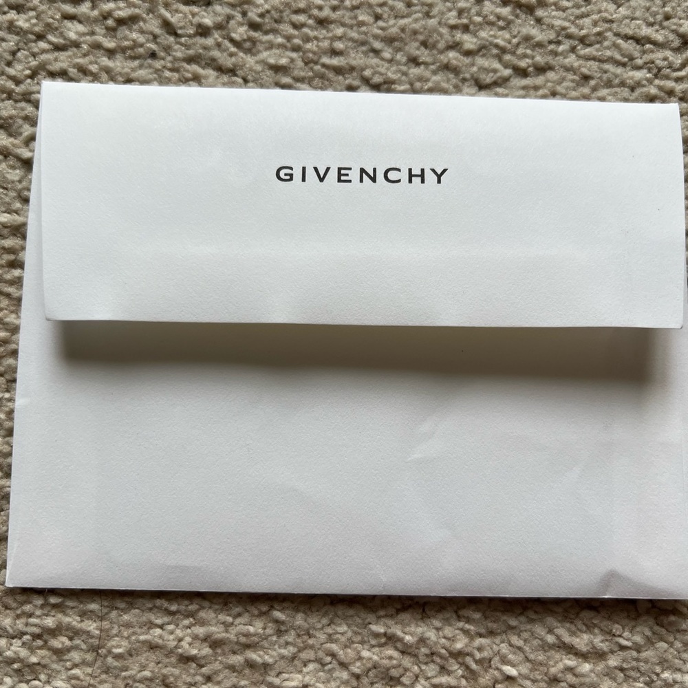 Givenchy White Envelope Authentic Original 5.75” X 4.25” Logo Storage Flap Open